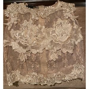 Caribbean Queen Sheer Floral Lace Top